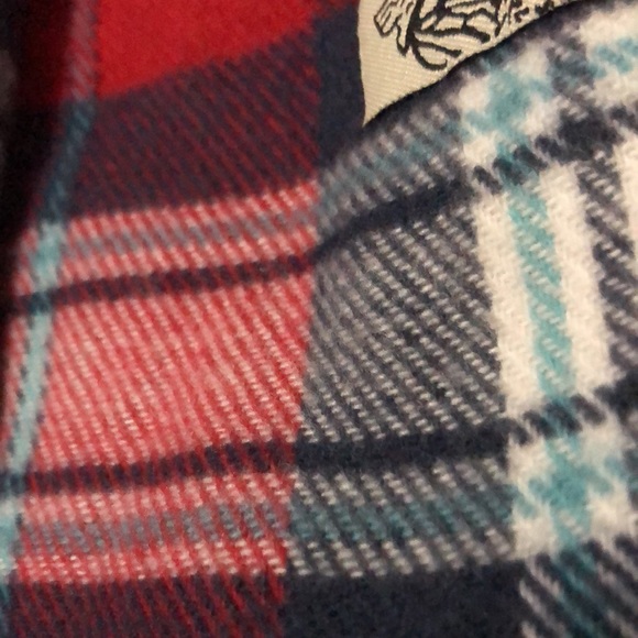 Italy Design “Cashmere Feel”Scarf-Red/White/Blue Plaid-Twisted Fringe-70x12-EUC - Picture 9 of 14